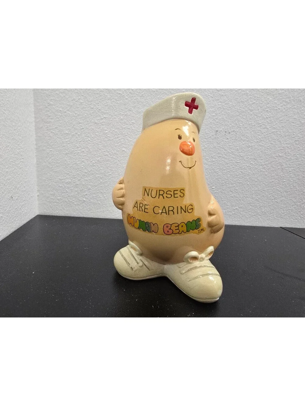 Vintage Enesco Human Beans Nurse Ceramic Figurine 1980s